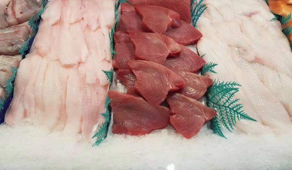 tuna fillet, orange roughy fillet